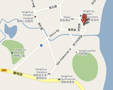 Umgebungsplan des Yangshuo River View Hotel s Yangshuo 